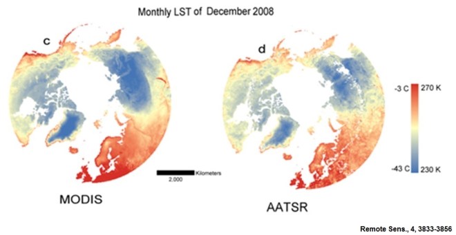 climate change; permafrost; pan-arctic; remote sensing; spaceborne; MODIS; AATSR; cooling degree days